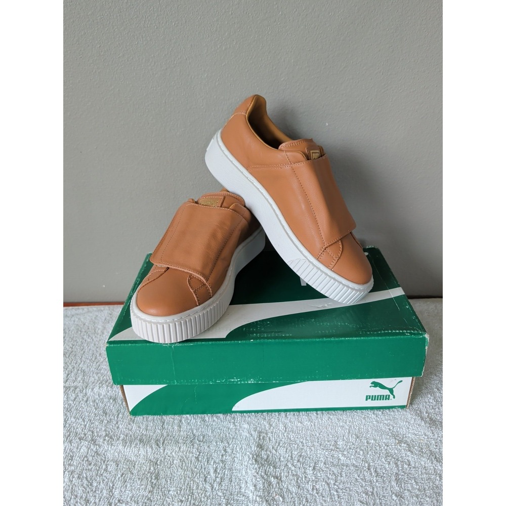PUMA Basket Strap Platform  Womens Tan Sneakers Casual Shoes Sz 7 New Apple Cinn